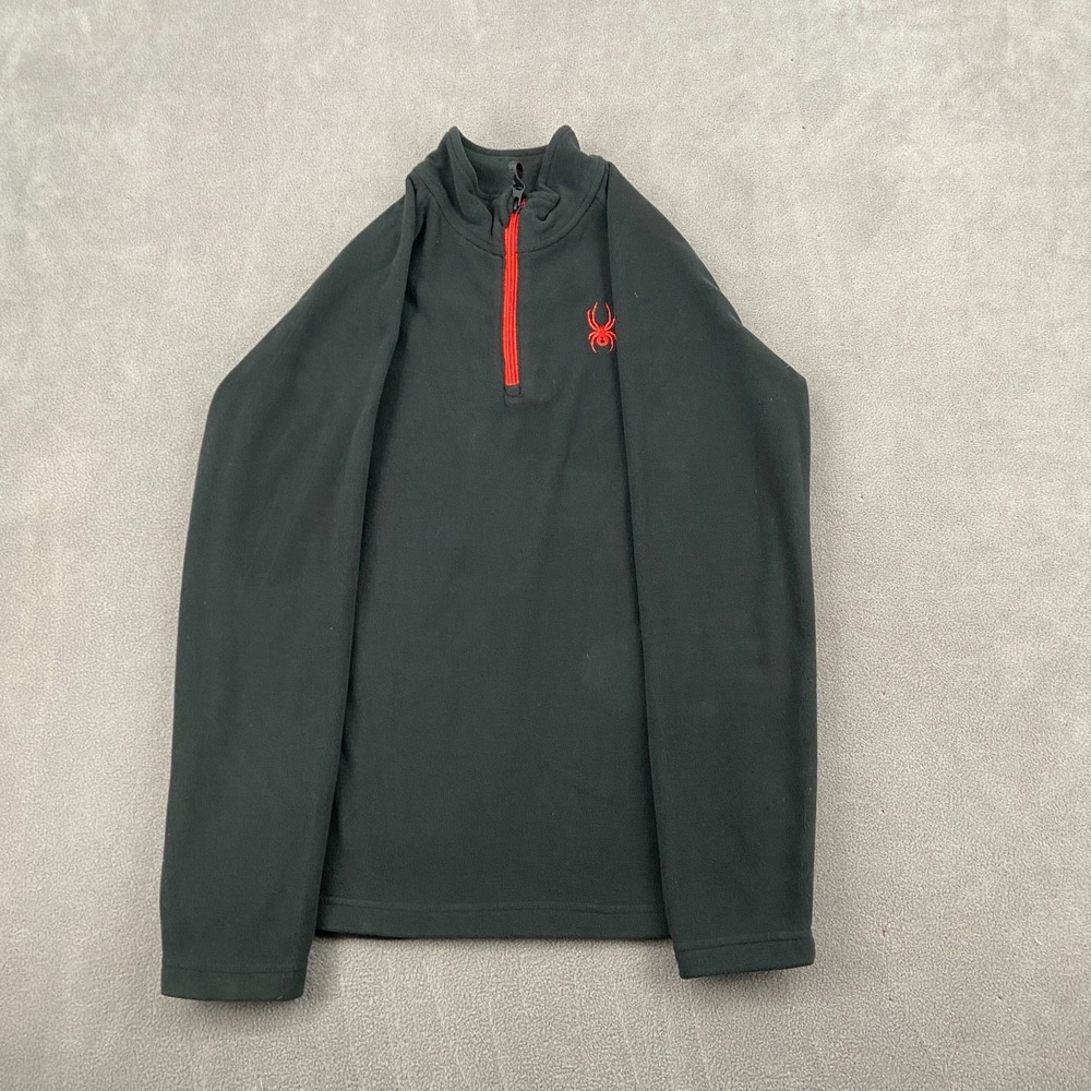 Spyder 1/4 Zip Sweatshirt Mens XL Black Fleece Hiking Outdoor Mock Neck Pullover